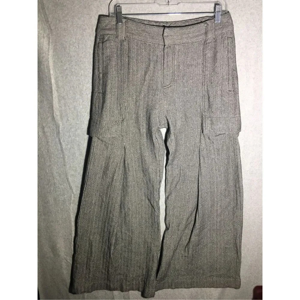 Free People Wide-Leg Cargo Pants in Heathered Taupe